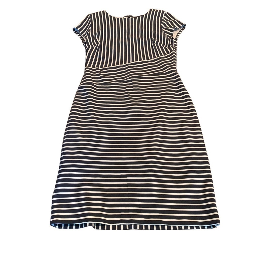 Banana Republic Navy Blue Striped Cap Sleeve Knee Length Sheath Dress Size 6